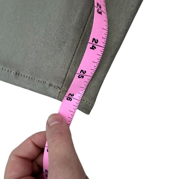 Vince Lamb Leather Suede Gold Shimmery Leggings Pants ankle crop 26" M stretch - Picture 9 of 12